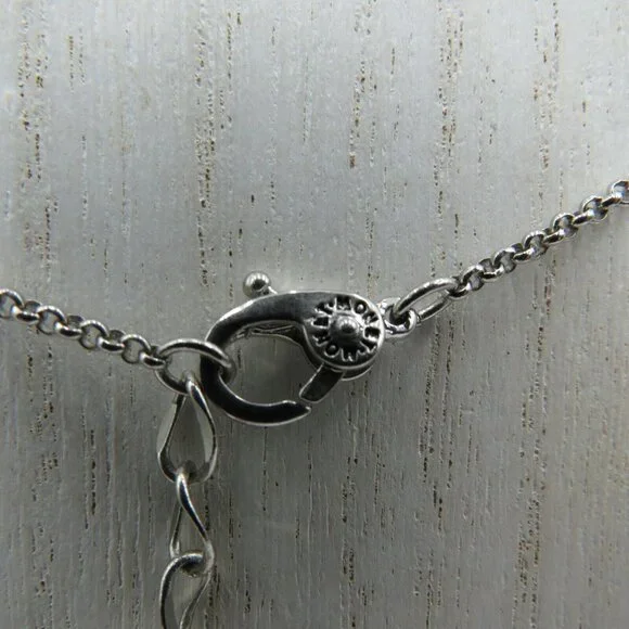 Monet Necklace Imitation Pearl Pendant 15" Silver Tone Chain Clear‎ Rhinestones - Picture 6 of 6